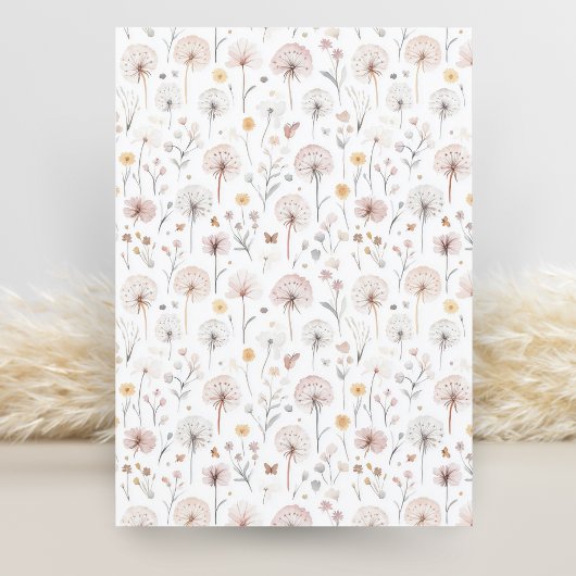 ガーデンタンデリオン水の色フェアリー最初の誕生日 招待状