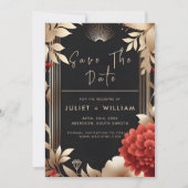 ガーデンダイヤモンドレッドブラックと金ゴールド結婚ズ セーブザデート (正面)