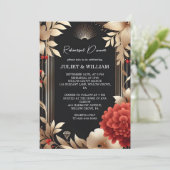 ガーデンダイヤモンド レッド ブラック ゴールド リハーサルディナー 招待状 (スタンド正面)