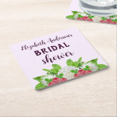 ガーデンダリアのブライズシャワー スクエアペーパーコースター (アングル)