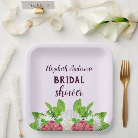 ガーデンダリアのブライズシャワー ペーパープレート (ウェディング)
