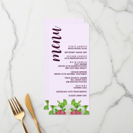 ガーデンダリアブライダルシャワー メニュー (正面/裏面インサイチュ)