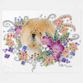 ガーデンダンスチョウ白 – フリースブランケット3サイズ フリースブランケット (正面(横))