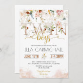 ガーデンツインズボーイズ赤ちゃんシャワー招待状 招待状 (正面/裏面)