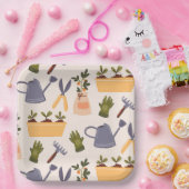 ガーデンツールガーデニング誕生日パーティー ペーパープレート (パーティー)