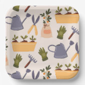 ガーデンツールガーデニング誕生日パーティー ペーパープレート (正面)