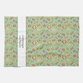 ガーデンツールパターンカスタム文字 キッチンタオル (横)