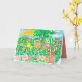 ガーデンティーパーティーガールフレンズハッピーバースデー カード (黄色い花)