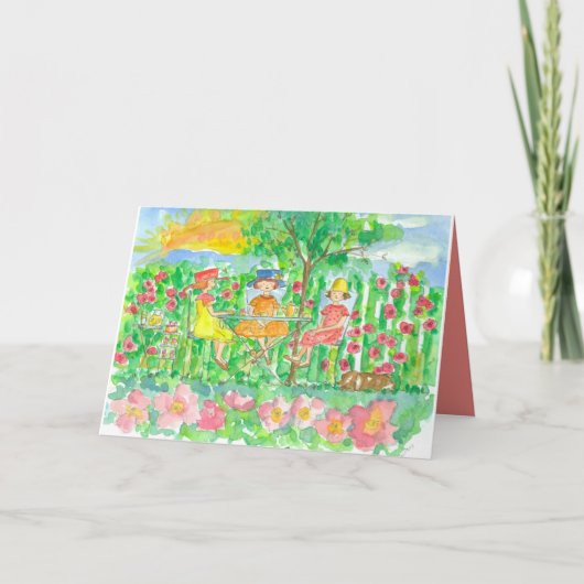 ガーデンティーパーティーガールフレンズハッピーバースデー カード (正面)