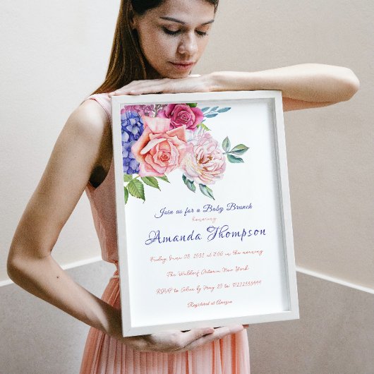 ガーデンティーパーティーフローラブリジガートンベビーシャワー 招待状