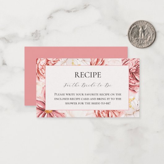 ガーデンティーパーティーブライダルシャワーレシピカード ノートカード (正面/裏面インサイチュ)