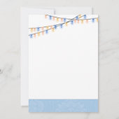 ガーデンティーパーティーブルーピーチライトブライダルシャワー 招待状 (裏面)