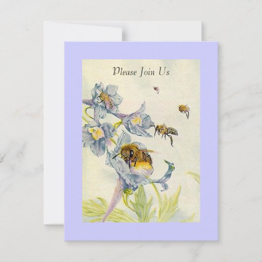 ガーデンティーパーティーラブリー薄紫アウトドア招待状 招待状 (正面)