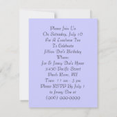 ガーデンティーパーティーラブリー薄紫アウトドア招待状 招待状 (裏面)