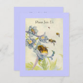 ガーデンティーパーティーラブリー薄紫アウトドア招待状 招待状 (正面/裏面)