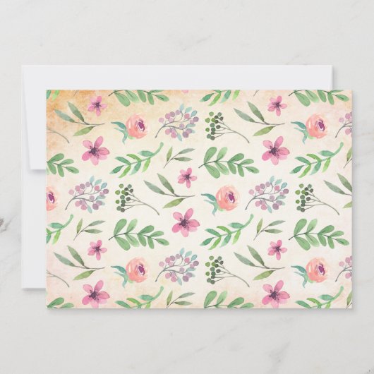 ガーデンティーパーティー誕生日写真 招待状 (裏面)