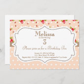 ガーデンティーパーティー誕生日招待状 招待状 (正面/裏面)