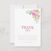 ガーデンティーパーティー 水彩花 イラスト ウェディングシャワー サンキューカード (正面)