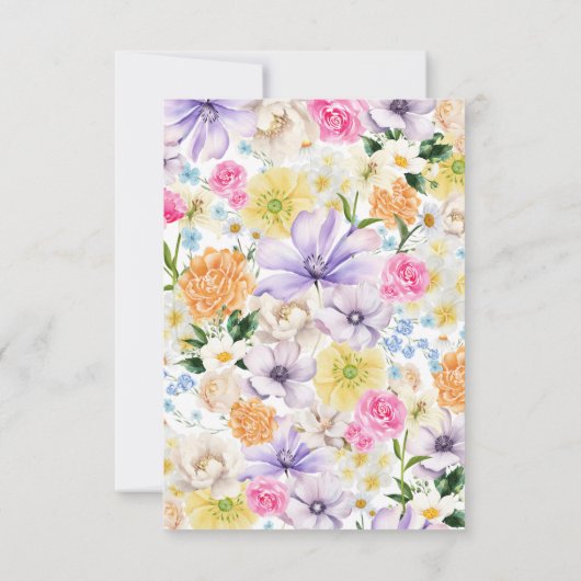 ガーデンティーパーティー 水彩花 イラスト ウェディングシャワー サンキューカード (裏面)