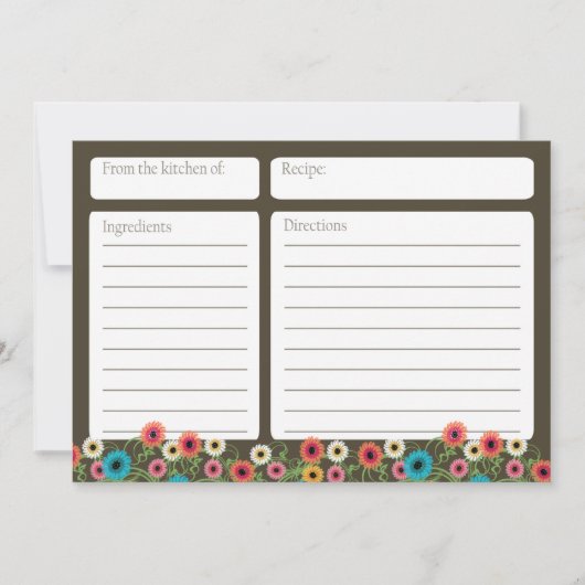ガーデンティーフローラ5 x 7レシピカード (正面)