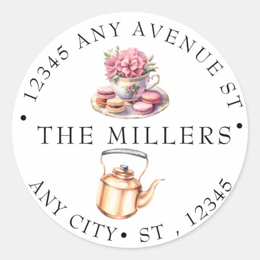 ガーデンティーブライダルシャワー | 返送先住所 ラウンドシール (正面)