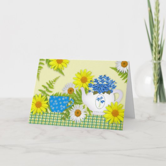 ガーデンティー誕生日カード(大プリント) カード (正面)