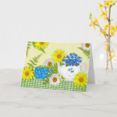 ガーデンティー誕生日 カード (黄色い花)