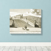 ガーデンテラス、ベルヴェデーレパレス、ヴィーへのステップ キャンバスプリント (インサイチュ (ウッドフロア))