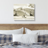 ガーデンテラス、ベルヴェデーレパレス、ヴィーへのステップ キャンバスプリント (インサイチュ (寝室))