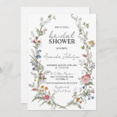 ガーデンディティフローラワイルドフラワーブライダルシャワー 招待状 (正面/裏面)