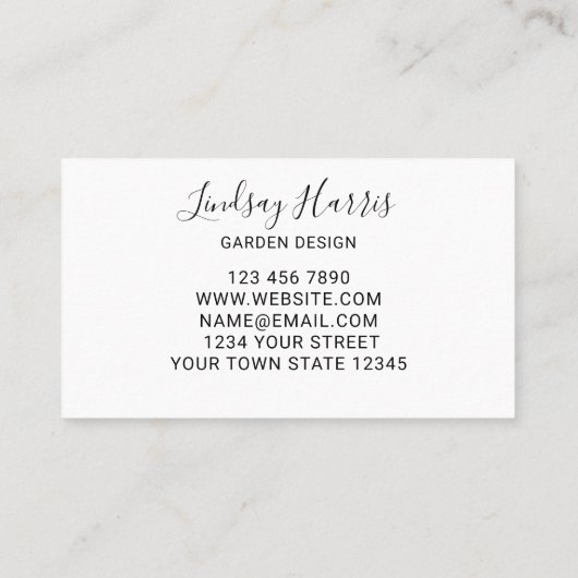 ガーデンデザインユーカリプスグリーンリー 名刺 (裏面)