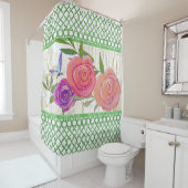 ガーデントレリスモダンフローラw蝶nウッド シャワーカーテン (インサイチュ)