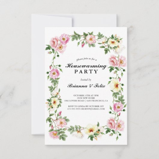 ガーデントロピカルグリーン引っ越し祝いパーティーパーティー 招待状 (正面)