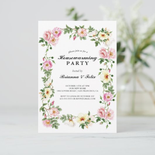 ガーデントロピカルグリーン引っ越し祝いパーティーパーティー 招待状 (スタンド正面)