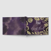 ガーデンドリーミーバラフェイク金ゴールドスプラッシュ結婚ズ ゲストブック (全面)