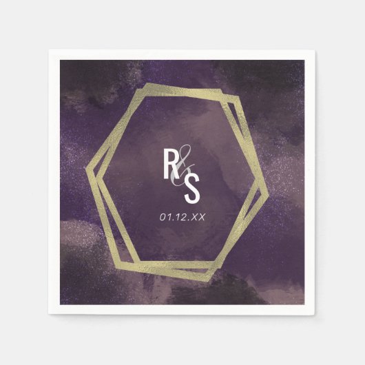 ガーデンドリーミーバラフェイク金ゴールドスプラッシュ結婚ズ スタンダードカクテルナプキン (正面)