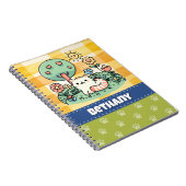 ガーデンドードルアートの可愛いカスタム猫 ノートブック (右側)