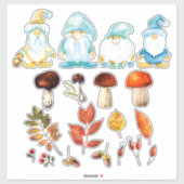 ガーデンノーム 秋の森の葉 キノコの装飾 シール (シート)