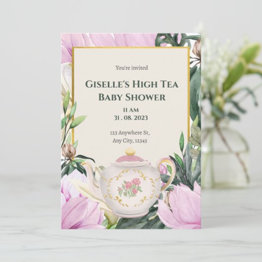 ガーデンハイティーベビーシャワー招待状 招待状 (スタンド正面)
