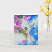 ガーデンハミングバードフローラグリーティング&ノートカード カード (黄色い花)