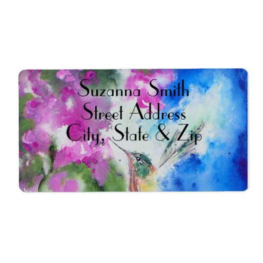 ガーデンハミングバ結婚ードズ差出人住所ラベル ラベル (正面)