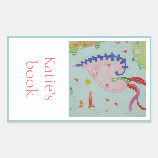 ガーデンハート蔵書票 長方形シール (正面)