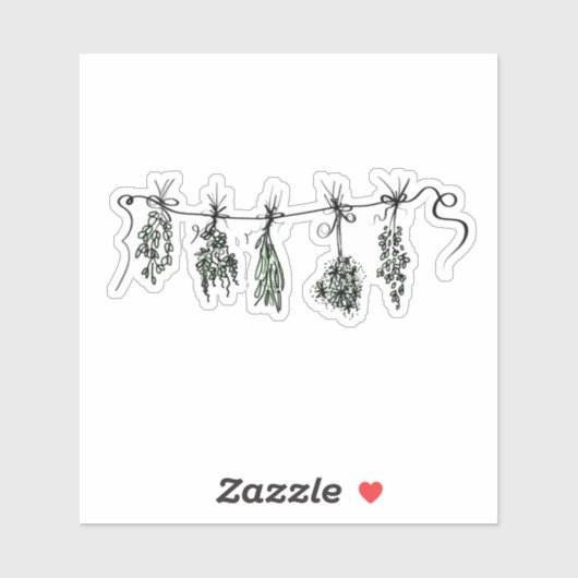 ガーデンハーブ植物植物スケッチ シール (シート)