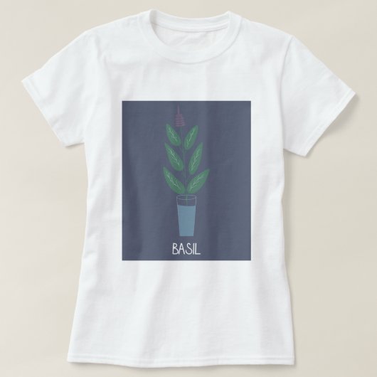 ガーデンバジルプリント Tシャツ (デザイン正面)