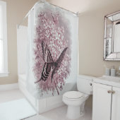 ガーデンバタフライピンク シャワーカーテン (インサイチュ)