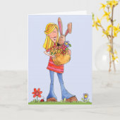 ガーデンバニー – グリーティングカード (黄色い花)