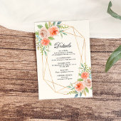 ガーデンバラおよび金ゴールドフレーム結婚の詳細エンクロージャ エンクロージャーカード