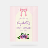 ガーデンバラピンクベビーシャワー アクリルサイン (正面)