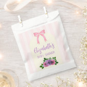 ガーデンバラピンクベビーシャワー フェイバーバッグ (クリップ留めされた状態)