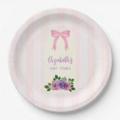 ガーデンバラピンクベビーシャワー ペーパープレート (正面)